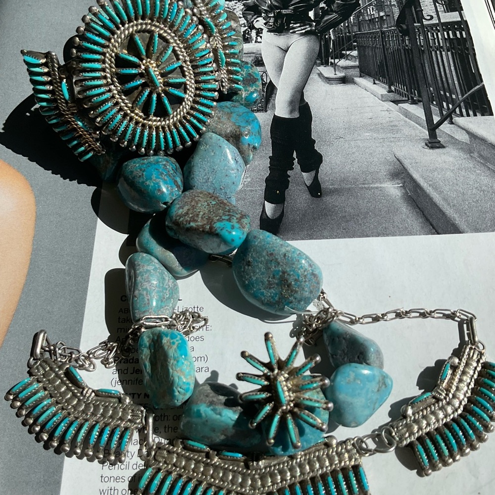 Bracelet and Necklace Set~ Native Signed BellisonZuni J.S. Bellson Sterl… - Picture 15 of 16